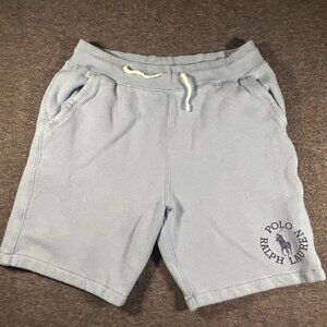Polo Ralph Lauren Shorts Boys Size M 10/12 Baby Blue Fleece Casual Active Sports